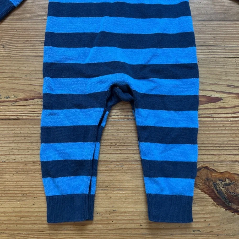 Baby‎ Gap Romper Baby Blue Striped Knit Henley Jumpsuit SIZE 18-24 Months